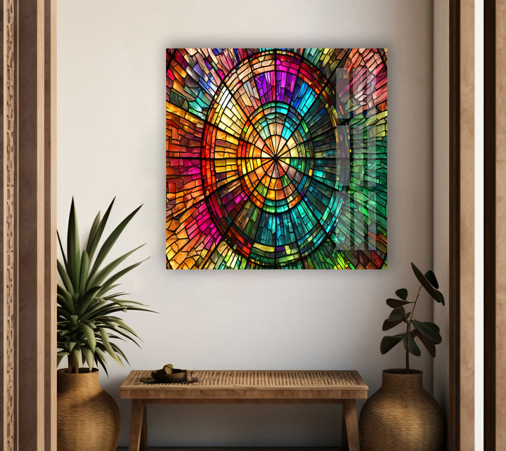 Rainbow Stained Glass Wall Art glass image printing, glass prints from photos