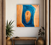 Wooden Blue Epoxy Pattern High-Quality Abstract Glass Art Panels