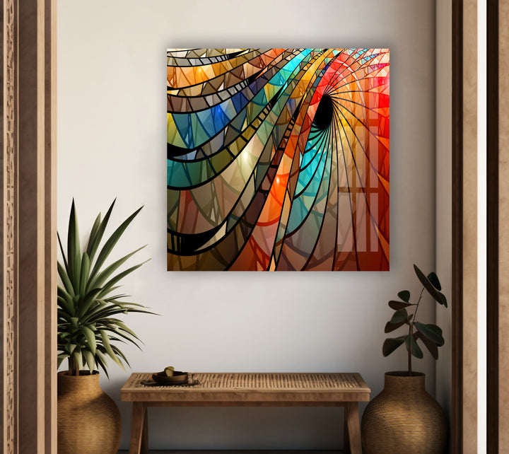 Colorful Spiral Stained Glass Wall Art glass image printing, glass prints from photos