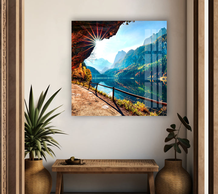 Splendid Autumn Scene Glass Wall Art