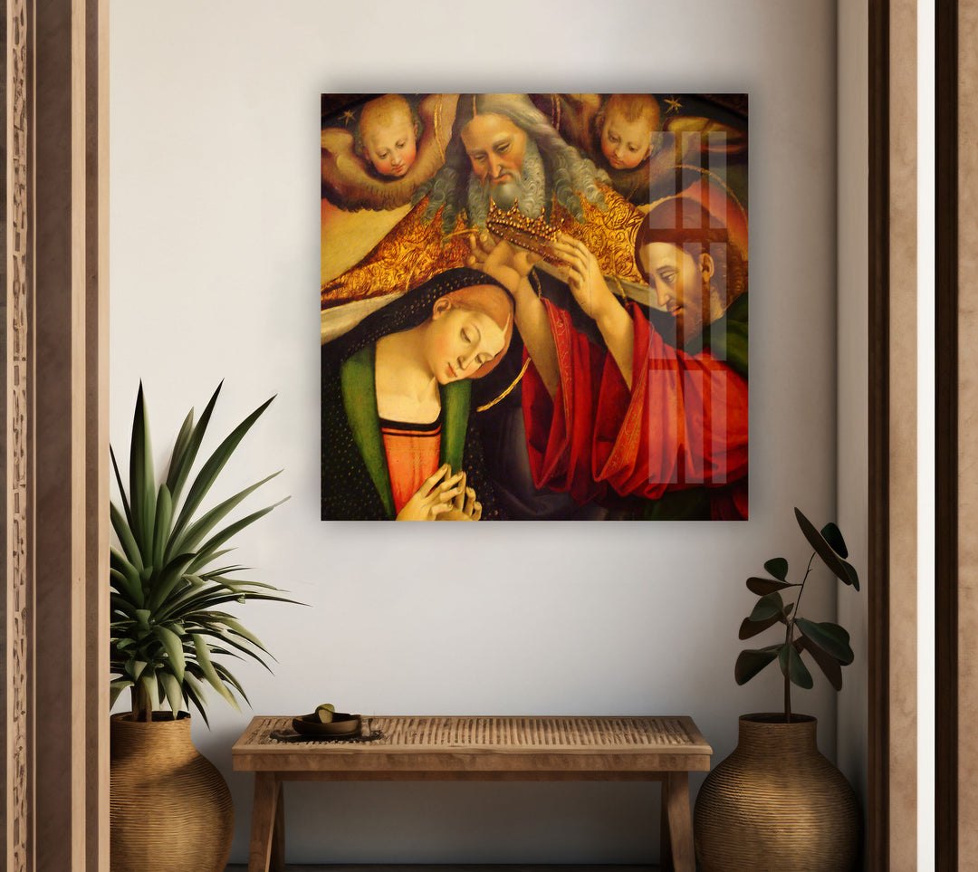 The Coronation of the Virgin Mary Luca Signorelli Glass Wall Art