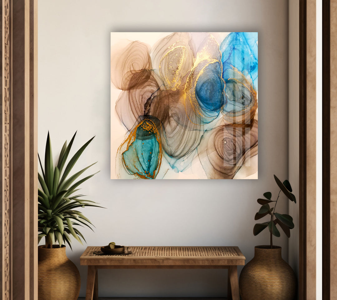 Colorful Oil Water Abstract Glass Wall Art, custom glass pictures, glass art prints