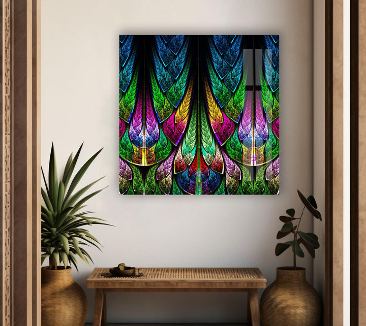 Fractal Stained church Window Glass Wall Art