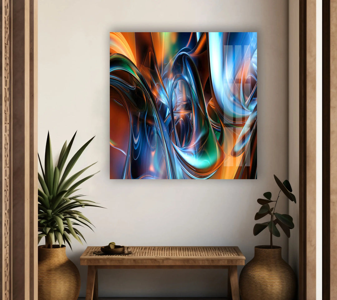 Blue Digital Fractal Artwork Glass Wall Art art glass wall art, glass wall art pictures
