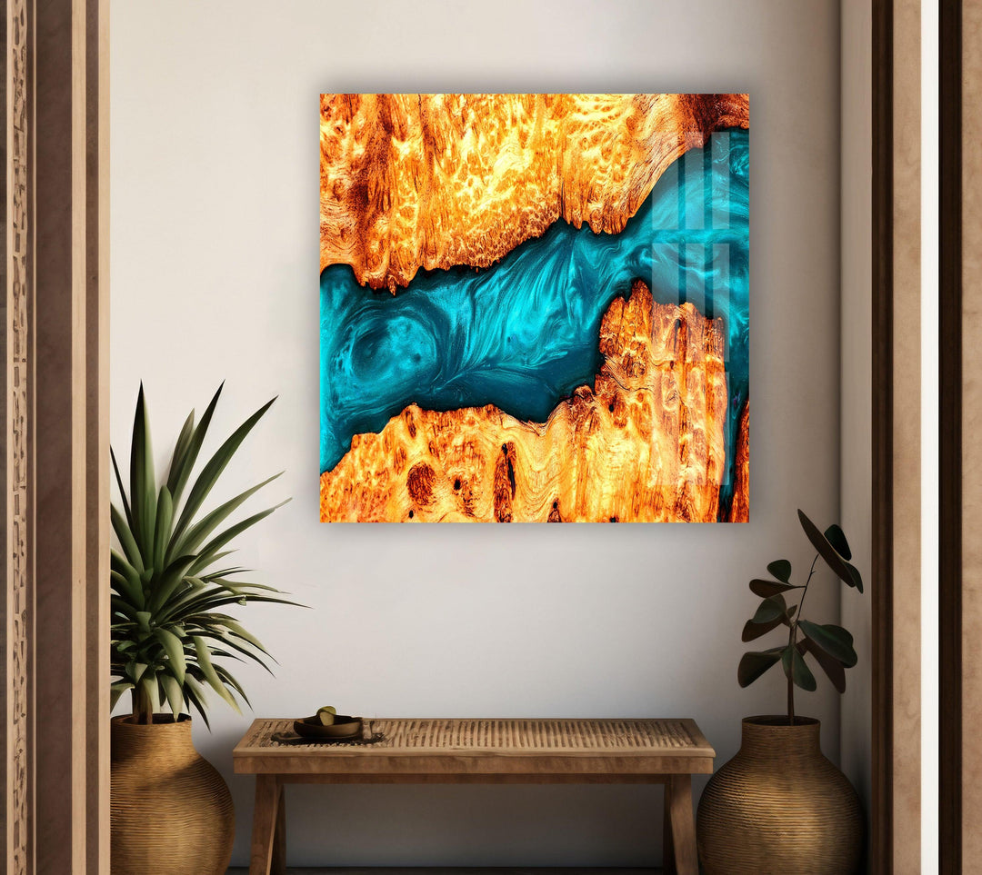 Epoxy Wall Decor Abstract Glass Wall Art print picture on glass, Tempered Glass Wall Art
