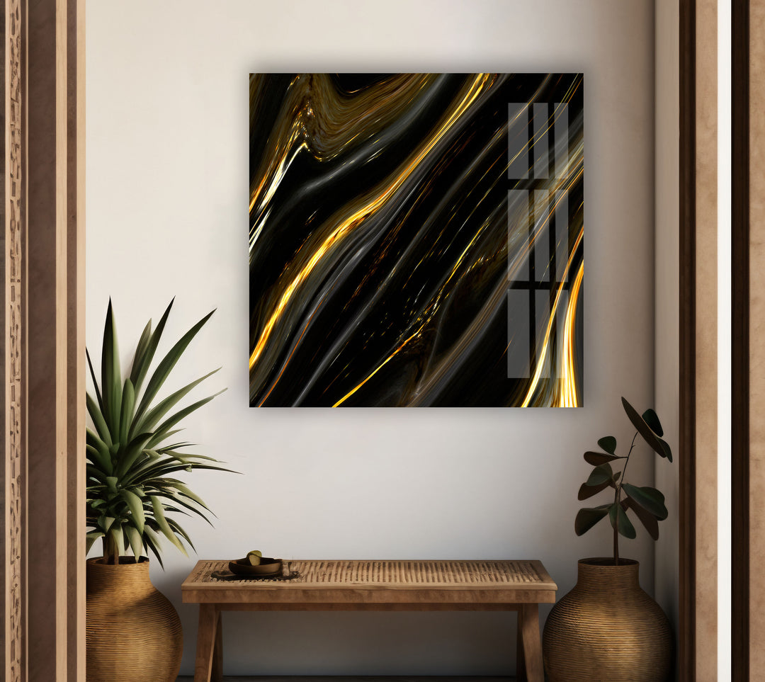 Black Gold Marble Glass Wall Art Glass Printing Wall Art, Print photos on glass