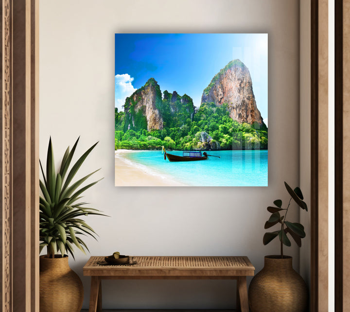 Phuket Tropical Island Glass Wall Art custom glass photo prints, large glass prints