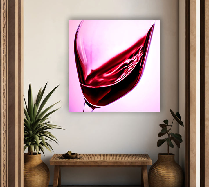 Red Wine Kitchen Glass Wall Art, large glass photo prints, glass wall photos