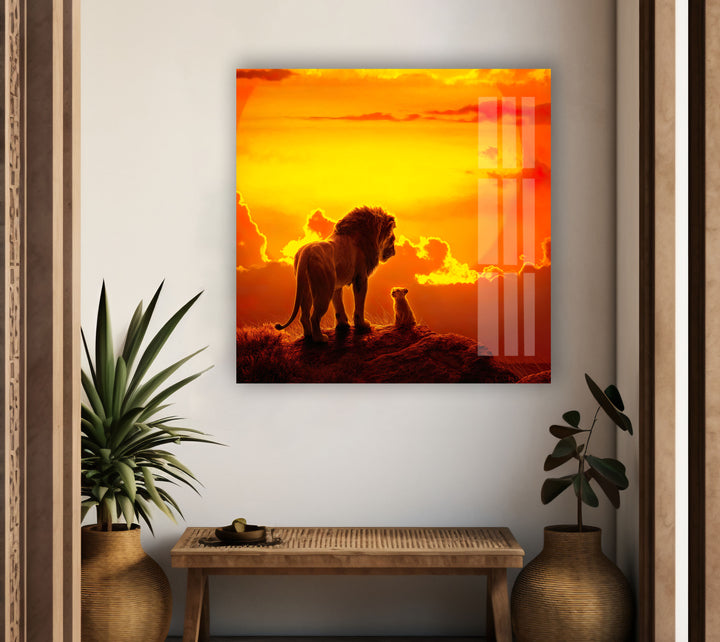 The Lion King Glass Wall Art print picture on glass, Tempered Glass Wall Art