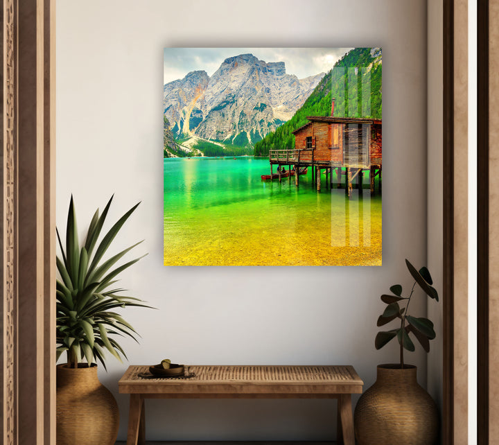 House View With Green Sea Glass Wall Art custom glass photo prints, large glass prints