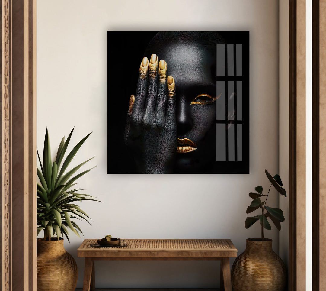 Captivating Black woman cool art Stained Glass Art