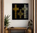 Christ Cross Modern Glass Wall Art Decor