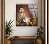 Buddha with Flower Picture on Glass | Elegant Wall Art