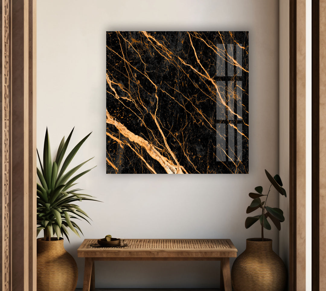 black marble with golden veins, emperador marble wall art