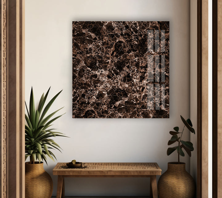 Copper & Black Marble Abstract Glass Wall Art picture on glass wall art, photos printed on glass
