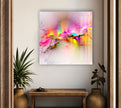 Pink Splash Abstract Glass Wall Art - artdesigna glass wall art