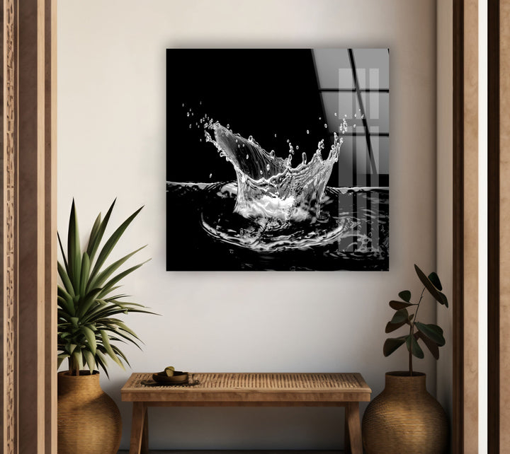 Black Water Splashes Glass Wall Art - Discover unique Glass Wall Pictures and Art for every room. Our collection includes modern glass wall art, beautiful glass panel artwork, and personalized glass photo prints. Perfect for creating a stylish and vibrant home. Enjoy free shipping and secure packaging on all orders.