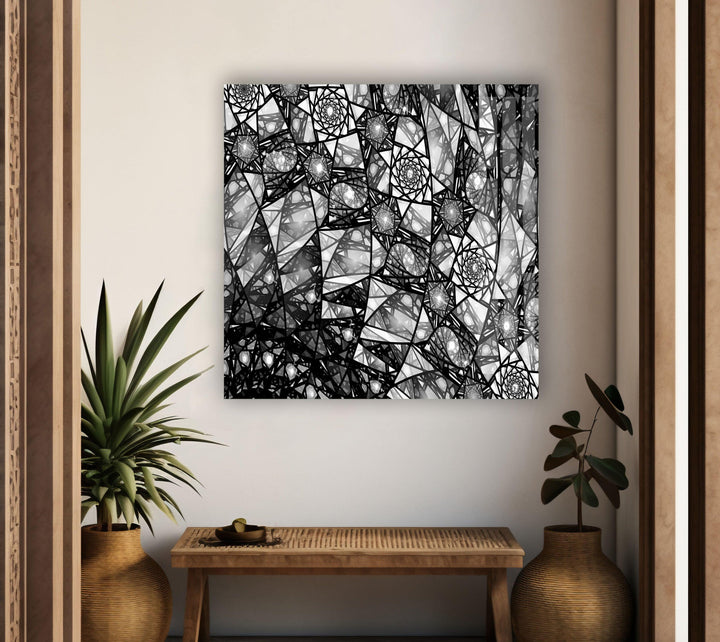 Silver Stained Abstract Glass Wall Art