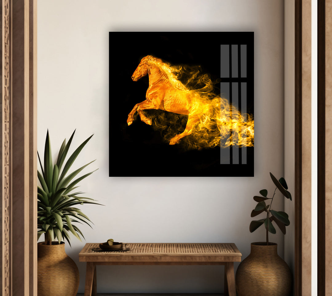 Fire Horse Glass Wall Art glass image printing, glass prints from photos