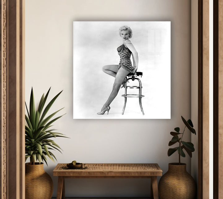 Marilyn Monroe White Glass Wall Art large glass photo prints, glass wall photos
