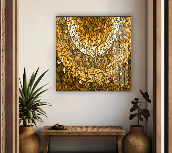 Mosaic golden Glass Art Painting & Cool Wall Art