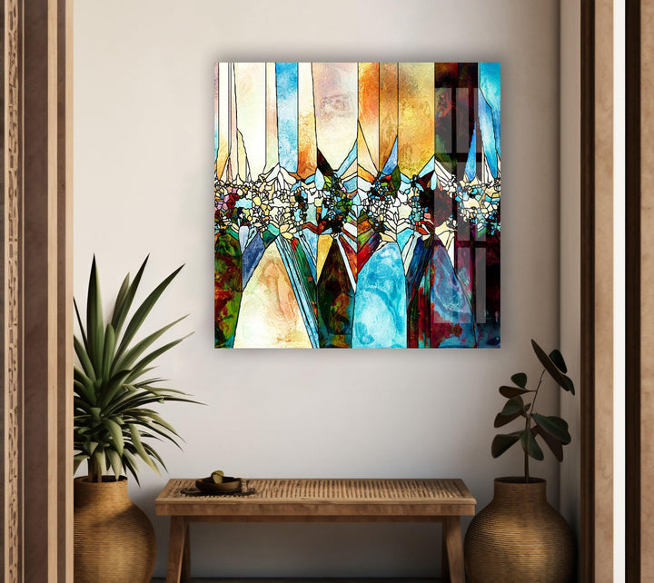 Fractal Abstract Colored Glass Wall Art custom glass pictures, glass art prints
