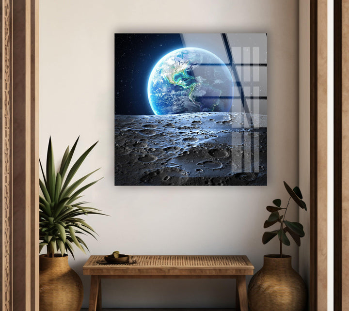 Earth From Space Glass Wall Art custom glass photo prints, large glass prints