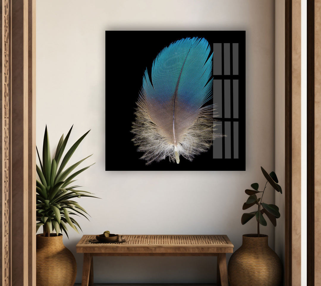 Feather Tempered Glass Wall Art - MyPhotoStation