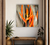 Orange Leaf Tempered Glass Wall Art