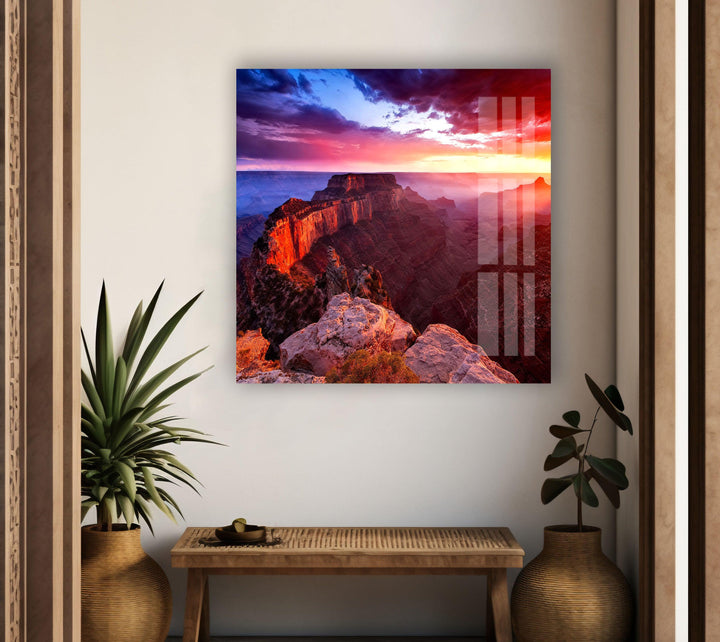 Grand Canyon Vivid Colors Glass Wall Art large glass photo prints, glass wall photos