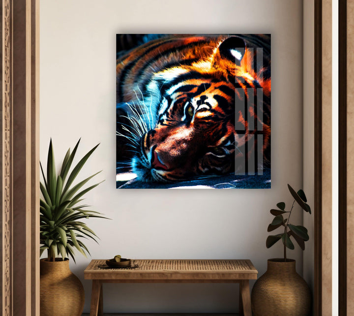 Dark Tiger Glass Wall Art glass image printing, glass prints from photos