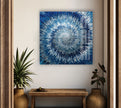 Blue Fractal Art Tempered Glass Wall Art - MyPhotoStation