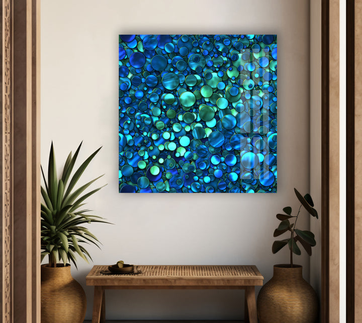 Blue Abstract Tempered Glass Wall Art - MyPhotoStation