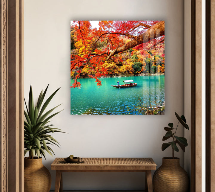 Kyoto Autumn Glass Wall Art picture on glass wall art, photos printed on glass