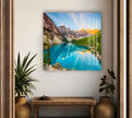 Mountain Lake View Tempered Glass Wall Art