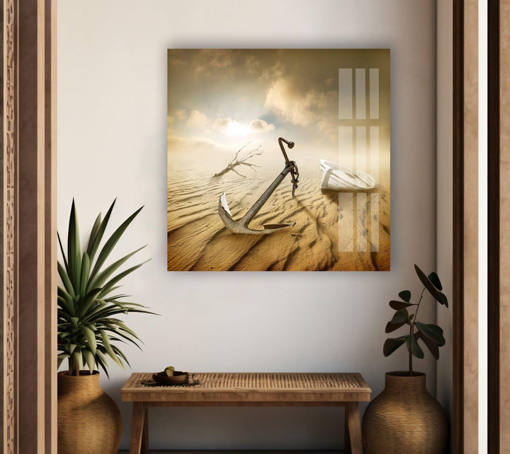 Sailboat Anchor Glass Art Painting & Cool Wall Art