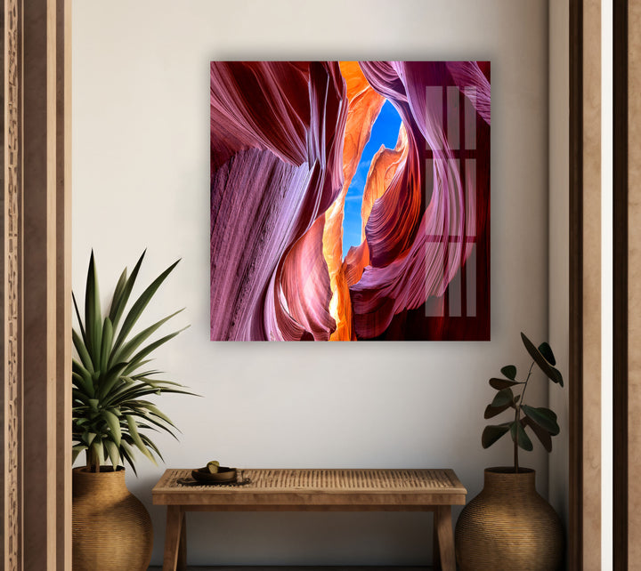 Lower Antelope Grand Canyon Glass Wall Art