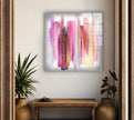 Alcohol Ink Pink Gold Tempered Glass Wall Art