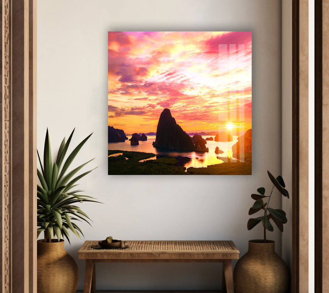 Samed Nang Chee Mountain Glass Wall Art Glass Printing Wall Art, Print photos on glass