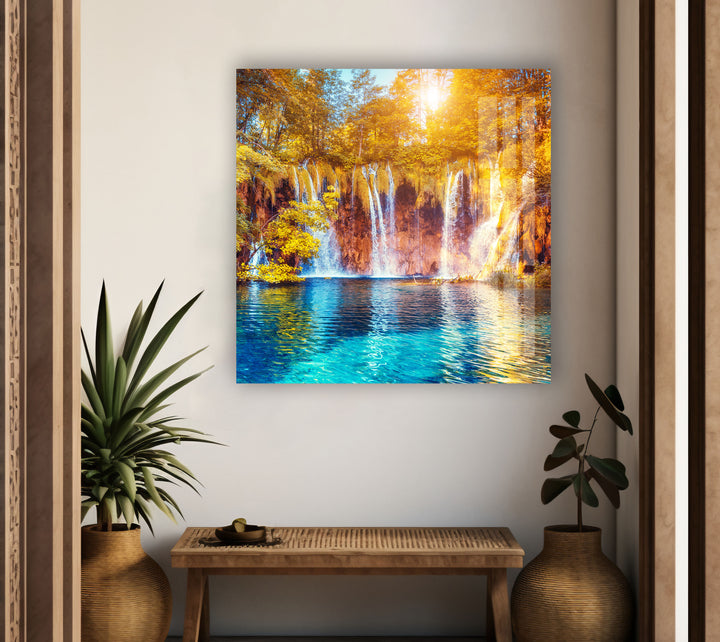 Plitvice Lakes Landscape Glass Wall Art large glass photo prints, glass wall photos