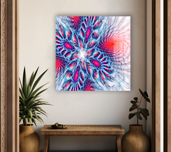 Blue Fractal Abstract Glass Wall Art art glass wall art, glass wall art pictures