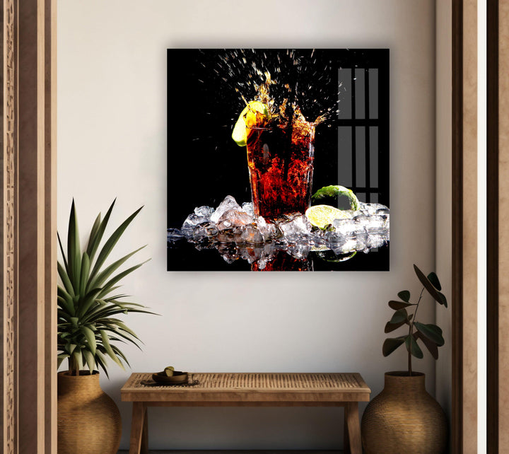 Drink Kitchen Glass Wall Art, large glass photo prints, glass wall photos