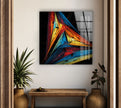 Abstract Triangles Glass Wall Art