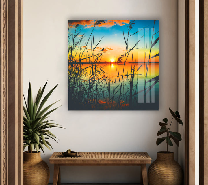 Nature Lake Landscape Wall Art Printed on Glass