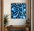 Blue Abstract Tempered Glass Wall Art