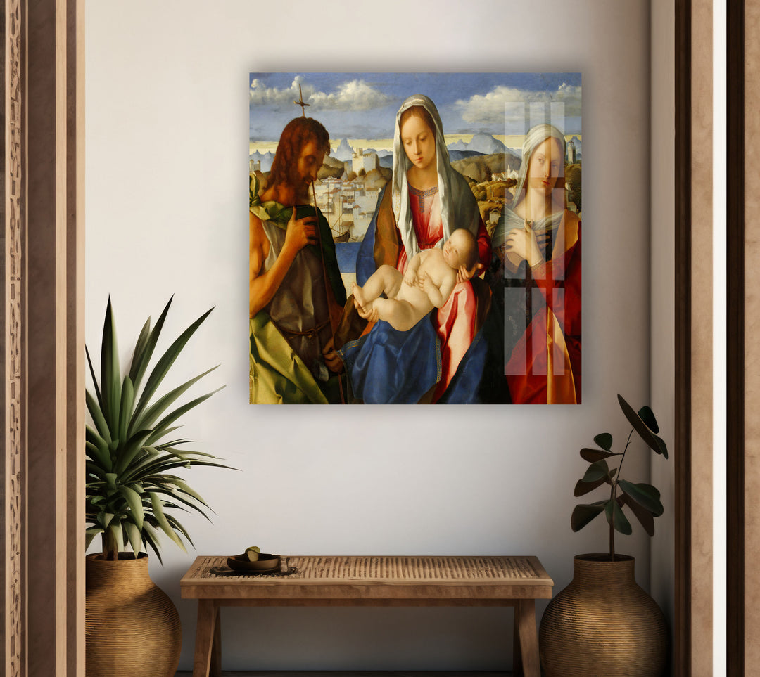 Madonna of the Meadow Wall Art on Glass Pieces