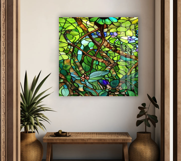 Stained Botanical Glass Wall Art glass photo prints, glass picture prints