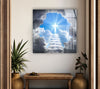 A Cross of Light Shining Glass Photos for Wall Decor