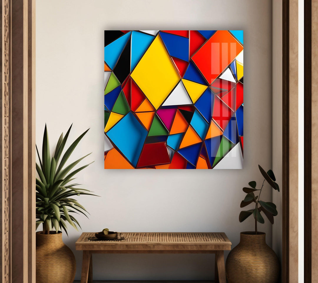 Stained Geometric Pattern Glass Wall Art custom glass pictures, glass art prints