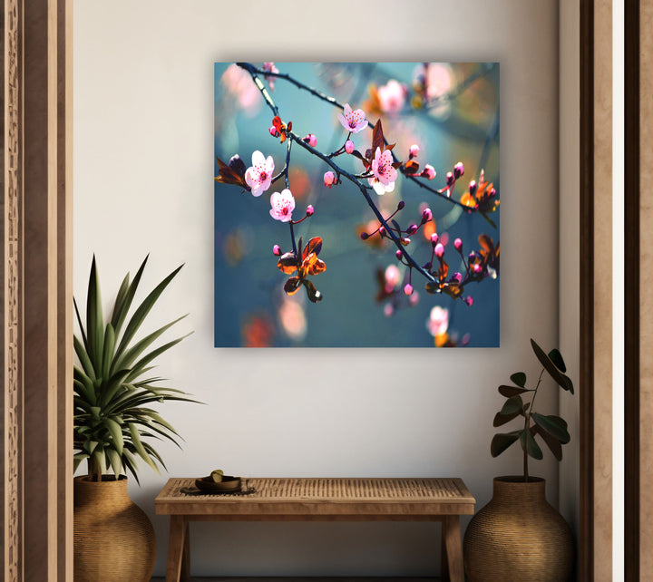 Sakura Cherry Blossom Glass Wall Art, Glass Printing Wall Art, Print photos on glass